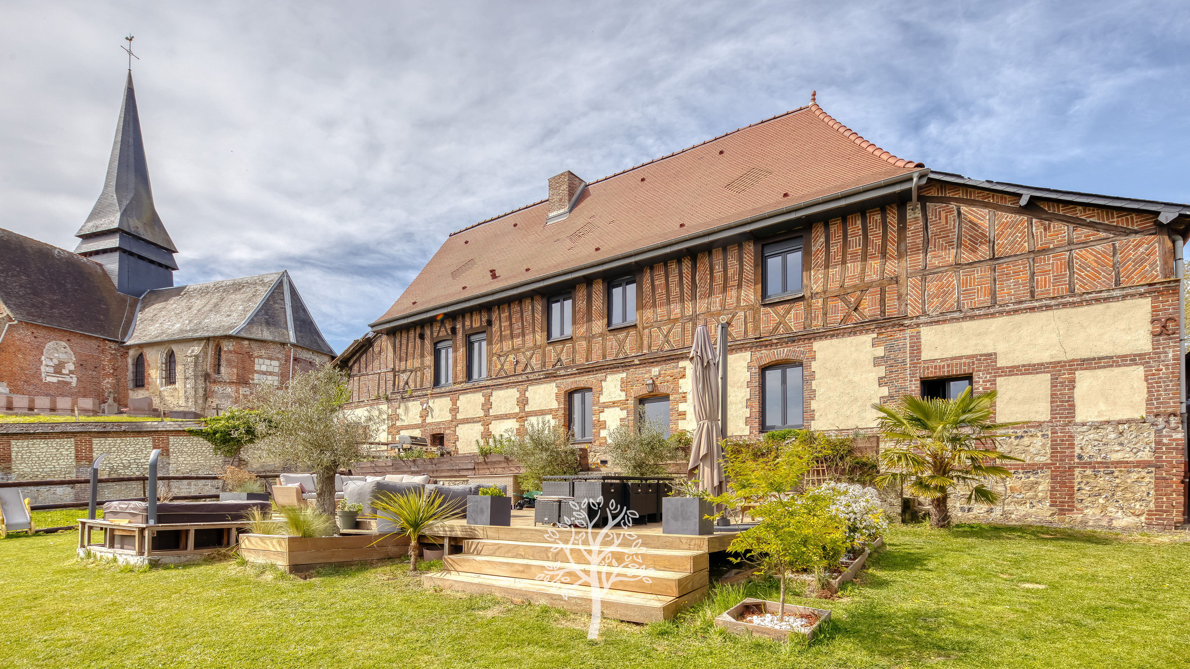 Vue 2 de Propriété à vendre avec dépendances et prairies en Pays de Bray
